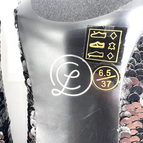 Chinese Laundry Size 6.5 Black Sequin Point Toe Stiletto Heel Dress Pumps Shoes - Picture 14 of 16